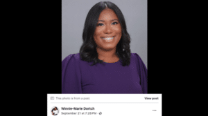 Winnie Dortch smiling in a purple shirt, as seen in her Facebook photo.