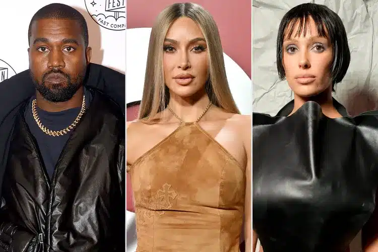 Kanye West, Kim Kardashian, and Bianca Censori at various events, showcasing their individual styles and public personas.