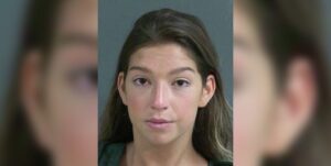 Jamie Lee Komoroski Mugshot after her arrest for the 2023 crash that killed Samantha Miller and severely injured Aric Hutchinson